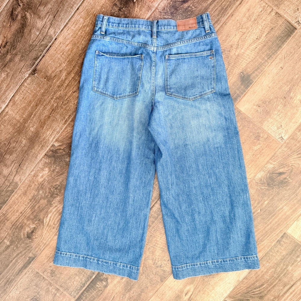 Madewell Women's Wide-Leg Crop Denim Jeans, Birdie Wash, 29 - Picture 4 of 12